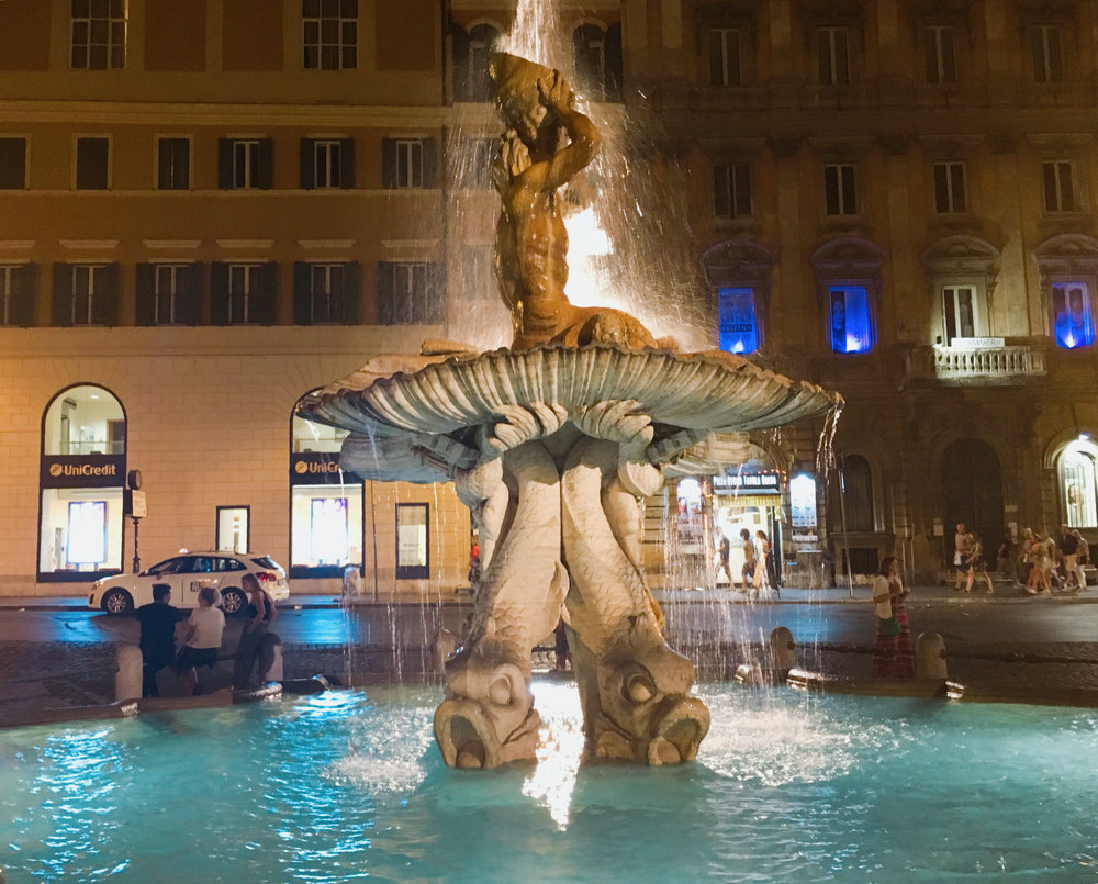  Water fountain by our hotel in Rome, Italy.... brings back special memories of my younger and wilder days. 