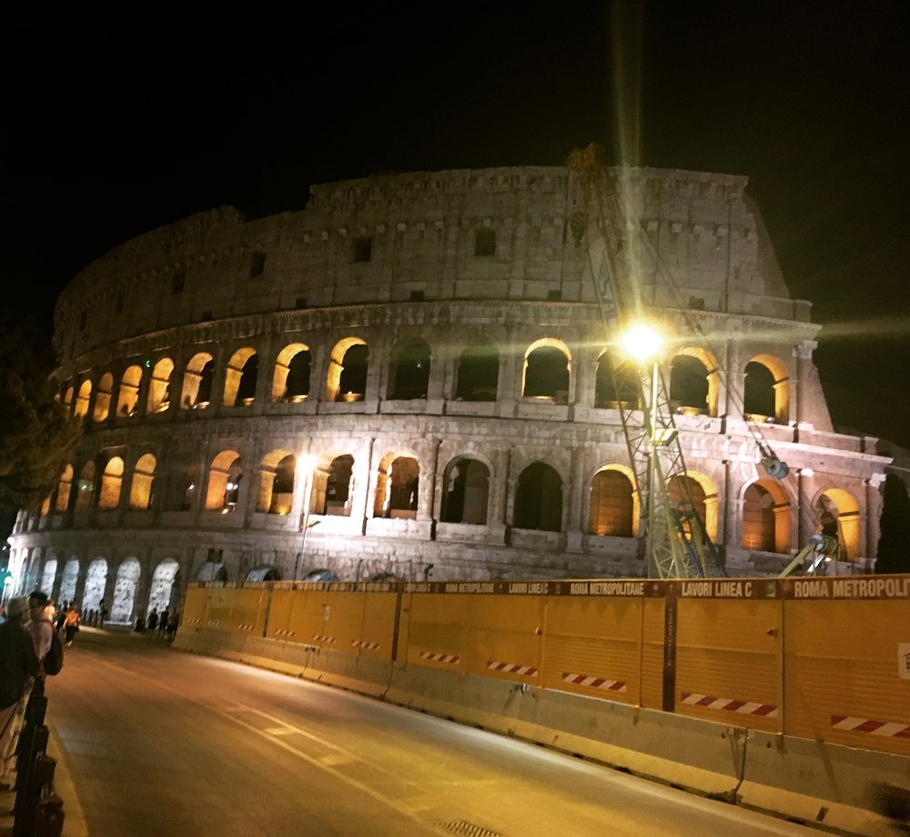  Collesseum - Rome, Italy.  We did an evening tour when the weather cooled down and the crowd disappeared.  I definitely recommend doing evening tours! 
