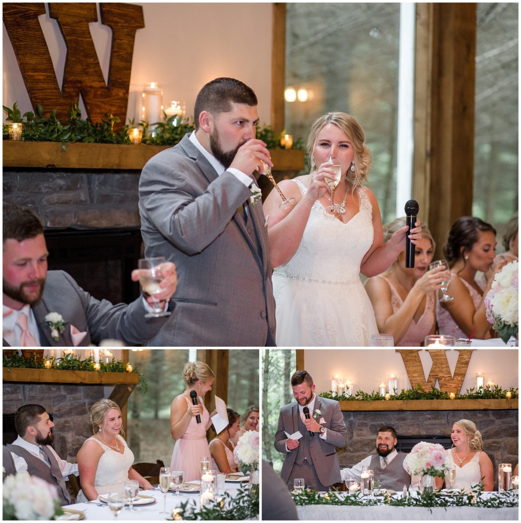 wedding-toast-pine-tree-barn