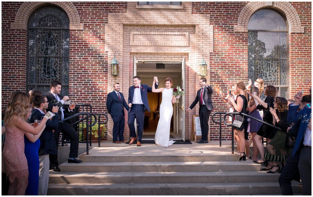 bride-groom-exit-celebration-church-wedding