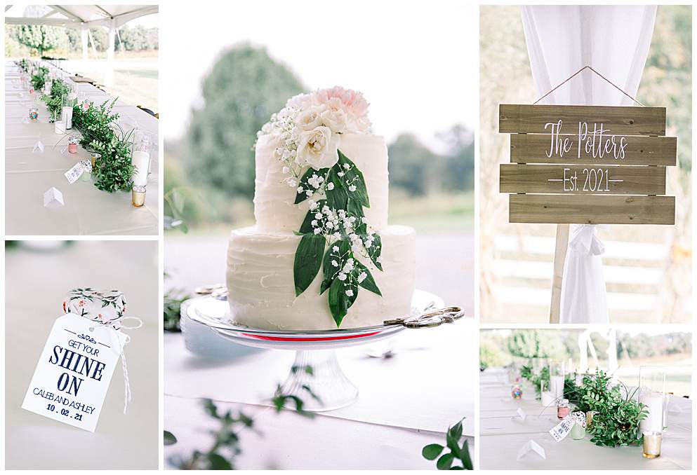 simple elegant wedding cake decor