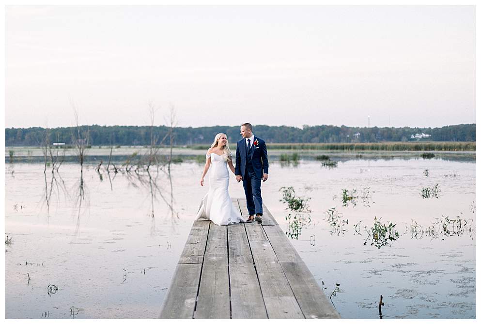 weddings in michigan by water dock